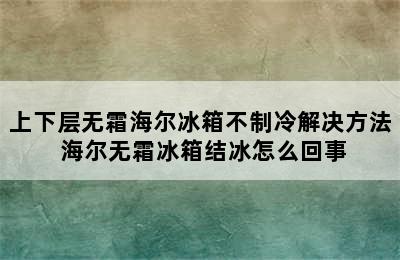 上下层无霜海尔冰箱不制冷解决方法 海尔无霜冰箱结冰怎么回事